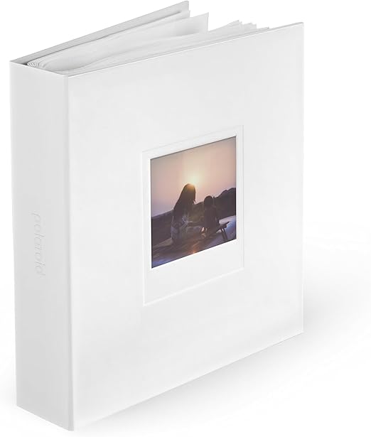 Álbum de fotos grande con recortes cuadrados de Polaroid, color blanco