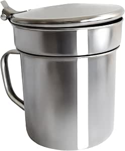 Fackelmann Grasera de Aceite 500 ml, Acero Inoxidable con Acabado Espejo, Elegante y Duradera para Almacenar y Servir Aceite Usado, Apta para Lavavajillas, 9 cm, 1 ud.