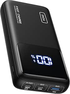 INIU Power Bank pare Portátil, 100W 25000mAh Alta Capacidad Batteria Externa, Compacto USB-C Bateria Portatil Carga Rapida para MacBook Pro, Steam Deck, iPhone 17 16 15 Pro, Samsung S22, iPad Pro etc.
