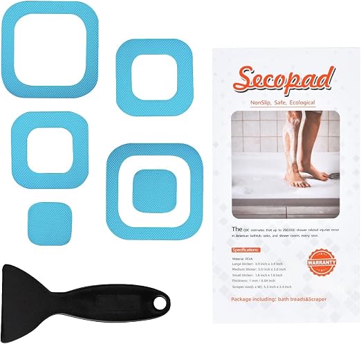 Secopad 72 Piezas Pegatinas Antideslizantes para Bañera, Azul