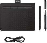 Wacom Intuos S - Bandeja de Dibujo portátil (para Pintar y editar Fotos con lápiz 4K Sensible a la presión y 1 Descarga de Software), Color Negro