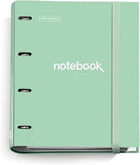 Miquelrius - Carpebloc A4 Emotions, Carpeta Archivador 4 anillas A4 + Recambio hojas cuadriculadas, Papel 90 g/m², Cierre goma, Carpesano cartón verde menta