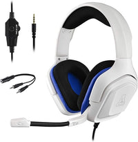 The G-Lab Korp Cobalt Casque Gaming PS5 - Micro Casque Gamer Audio Stéréo, Ultra léger, Fortes Basses - Micro 3.5mm Jack pour PC PS4 PS5 Xbox One & X Mac Nintendo Switch Tablette Laptop (Blanc)