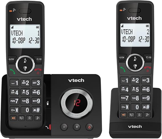 VTech - Teléfono Digital inalámbrico ES2051 contestador telefónico Doble, Bloqueador de Llamadas no deseadas