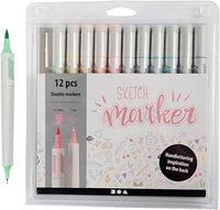 Colortime 37380 Sketch Doppelter Marker, 12 Stuck, Strichstärke 1mm / 2-5 mm, Mehrfarbig