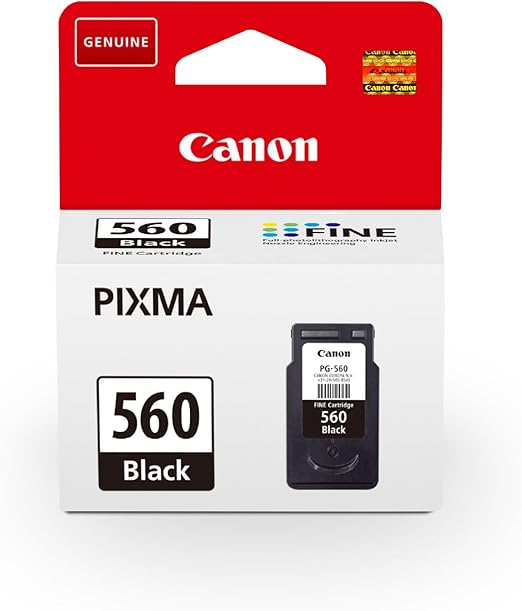 Canon Tinta - PG-560 - Cartucho de Tinta Original - Imprime Hasta 180 páginas A4 (x 1 Cartucho de Tinta Negra)