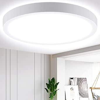 Aigostar Lampara de Techo LED 24W Ø285mm Plafon LED Techo 2700LM Luz blanco fria 6500K para Sala de Estar,Dormitorio,Cocina,Pasillo,Balcón
