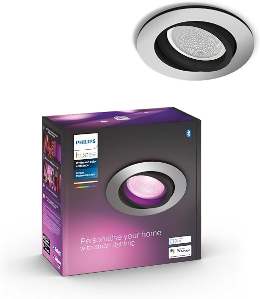 Philips Hue Centura Foco LED Empotrable Redondo, Cabezal Negro Orientable