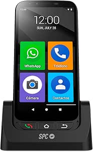 SPC Zeus 4G Pro Smartphone para Mayores 4/64GB con Botón SOS y Base de Carga Negro Libre