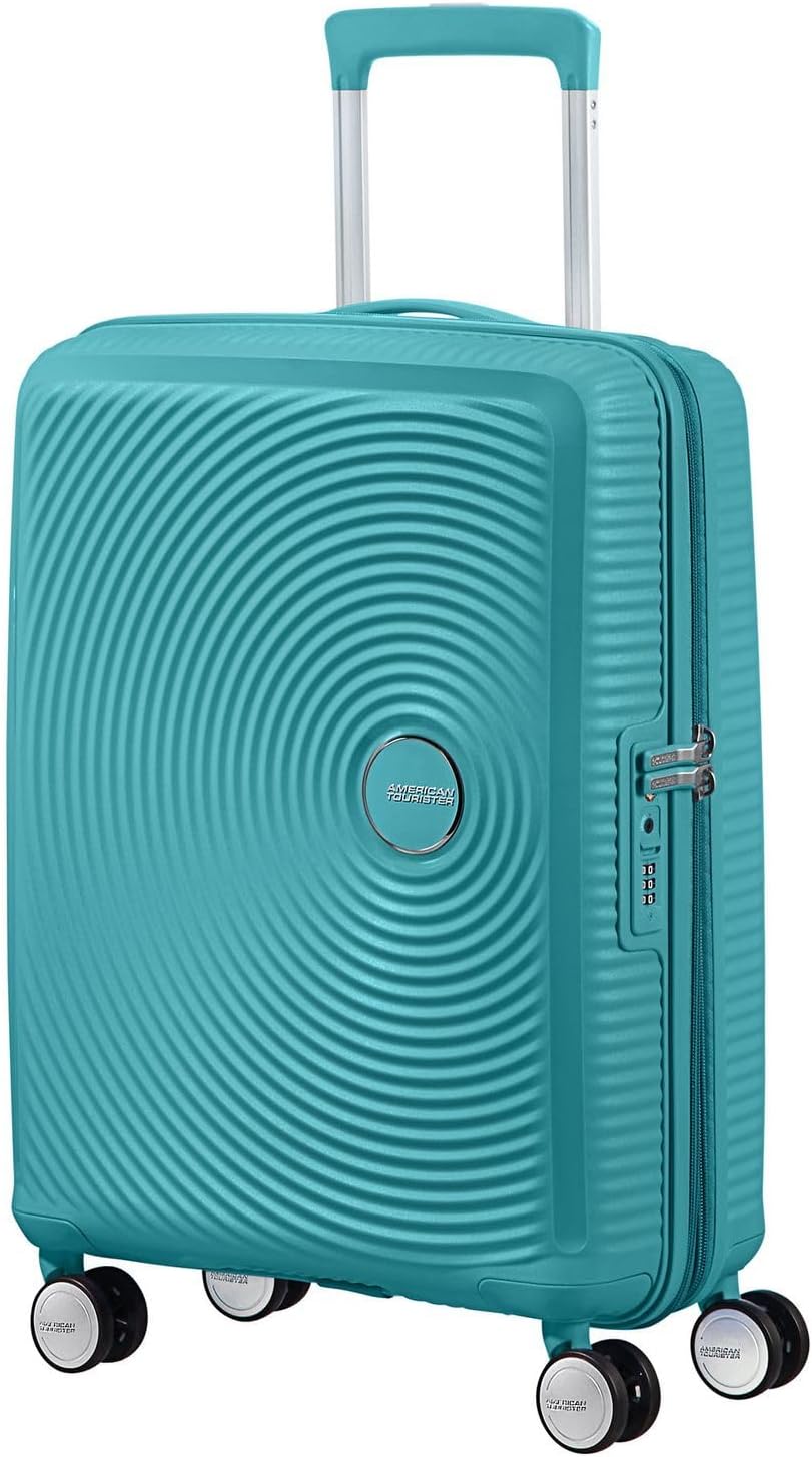 American Tourister Soundbox - Spinner S Expandible Maleta de Cabina, 55 cm, 35.5/41 L, Turquesa (Turquoise Tonic)