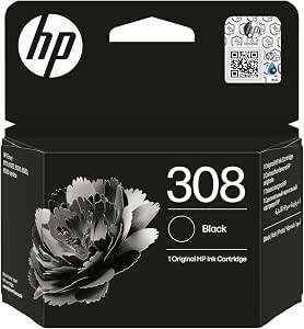 HP 308 Negro, Cartucho de Tinta Original