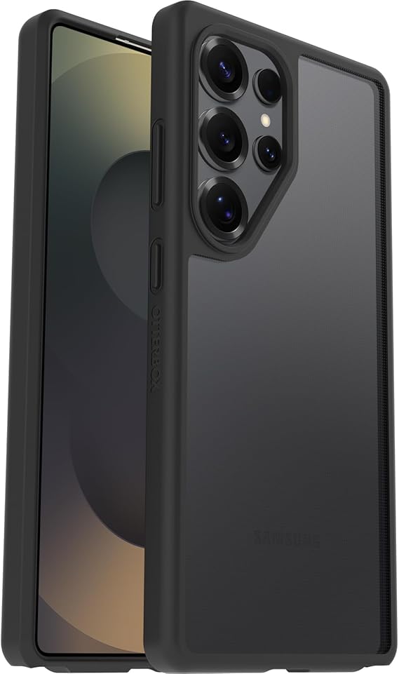 OtterBox Sleek Case Series Hülle für Samsung Galaxy S25 Ultra, stoßfest, sturzsicher, ultraschlank, schützende Hülle, Getestet nach Militärstandard, Transparent/Schwarz, Keine Einzelhandelsverpackung