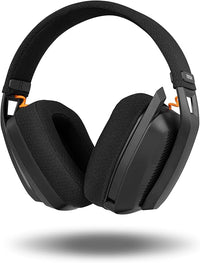 KROM KANJI – Auriculares Gaming Inalámbricos con Conexión Bluetooth 5.3, 2.4 GHz y USB, Drivers 40 mm, Micrófono Omnidireccional, Control Volumen, Mute en Auricular, Diadema Ajustable y Ligera – Negro