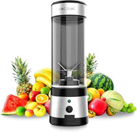 Cecotec Batidora de Vaso Portátil Individual Smoothies WanderlustMix USB. 126W, Compacta, Vaso de 400ml, 4 Cuchillas Con Recubrimiento De Titanio Negro, Autonomía de 15 Usos