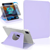 Koze Funda Giratoria para iPad Pro 11 Pulgadas 2022/2021/2020/2018 (4.ª 3.ª 2.ª 1.ª Generación) con Portalápices, Carcasa Acrílico Transparente Antigolpes Rotativa 360 Grados, Violeta Claro