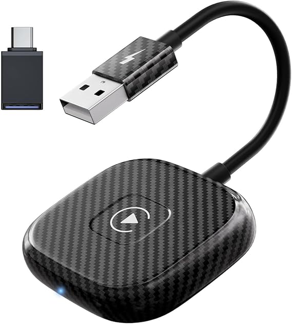 Adaptador Inalámbrico CarPlay,Adaptador CarPlay para iPhone, Wireless CarPlay Conversión de Fábrica con Cable CarPlay a Inalámbrico,Compatible con iPhone iOS 10+ y Coches Partir de 2017