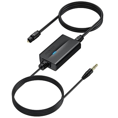 AUTOUTLET 192kHz Convertidor DAC SPDIF a AUX Convertidor de Audio Digital a Analógico Toslink Óptico a Audio 3,5mm para Tele HDTV DVD Blu-ray Consoles