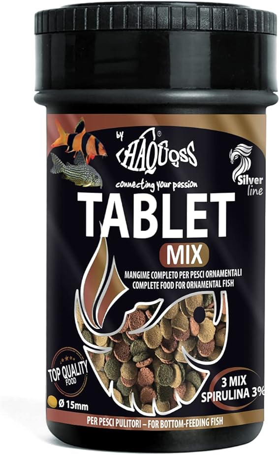 Haquoss Tablet Mix Mangime in Pastiglie affondanti per Pesci Pulitori da Fondo e Vetro, 100 ml/36 gr