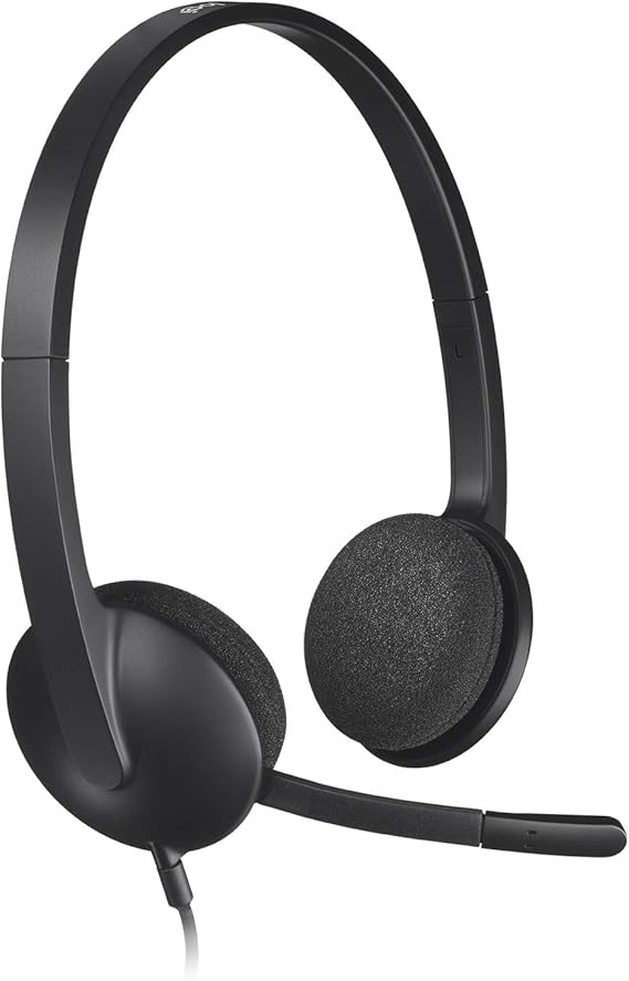 Logitech H340 Auriculares con Cable, Sonido Estéreo con Micrófono con Supresión de Ruido, USB, PC/Mac/Portátil/Chromebook - Negro