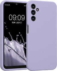 kwmobile Carcasa Compatible con Samsung Galaxy A14 5G Funda - Case TPU y Silicona con Interior de Microfibra - Suave Protector antigolpes para móvil - Lila