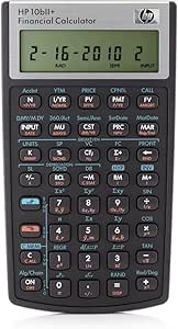 HP 10bII+ - Calculadora ficiera con Funciones comerciales y estadísticas, 1 línea x 12 Caracteres, Pantalla LCD, batería incluida, Funda Protectora