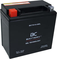 BC BATTERY Batería de arranque para motocicleta con GEL 12V 12Ah BCTX14-GEL Moto&Scooter, sin mantenimiento sellada y precargada similar a YTX14-BS