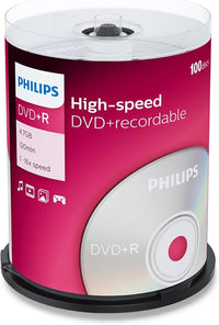 Philips Dvd + R De 4,7 Gb / 120 Min / 16X Tarrina (100 Disc)