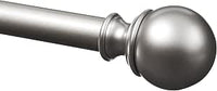 Amazon Basics Barra de Cortina Extensible con remates de Bola, diámetro 19 mm, de 91 a 183 cm, Color níquel