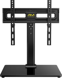 Soporte Giratorio para TV Sobremesa Universal para TV de LCD LED OLED de 24-60 Pulgadas - Soporte Pie de Altura Ajustable, Máxima de 45kg, VESA Máx. de 400x400 mm