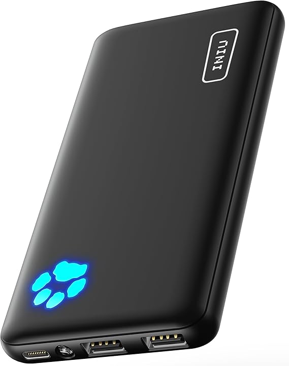 INIU Power Bank, Slimmest USB C Triple 3A de Alta Velocidad 10000mAh Bateria Externa, Bateria Portatil con Linterna para iPhone 15 14 13 12 11 X Pro MAX Samsung S22 S21 S20 iPad Tablet Airpods etc