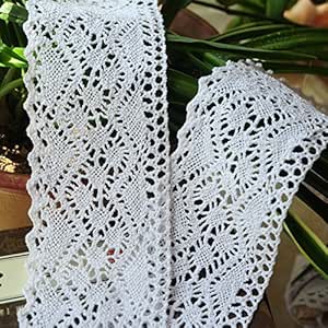 Yulakes - Tira de encaje de algodón, 2,74 m y 8 cm, de estilo vintage, para costura, artesanía, decoración, bodas, scrapbooking, paquetes de regalo