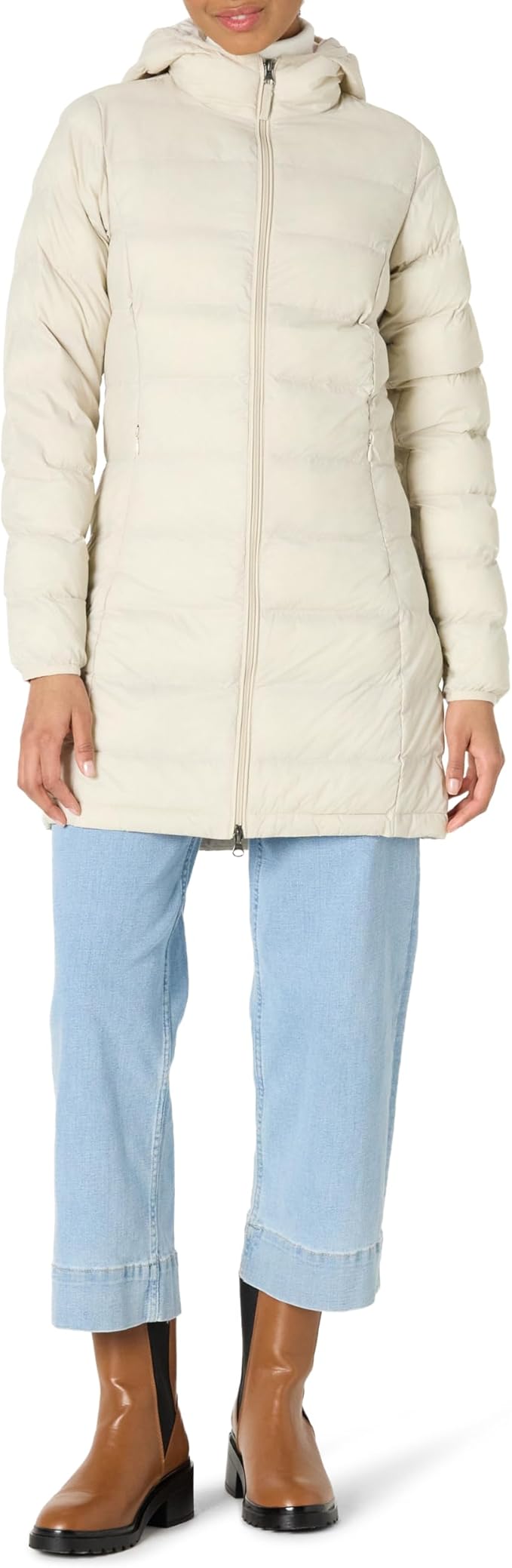 Amazon Essentials Lightweight Water-resistant Packable Puffer Coat, Abrigo Mujer, Beige (pumice), Large