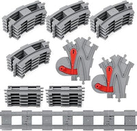 HOTUT Vías de Tren Rieles de la Ciudad,32pcs City Tren Rieles,City Vías para Tren de Juguete,Vías Juegos de Trenes,Accesorio para Sets de Trenes de Juguete,Juego de Construcción para Niños y Niñas