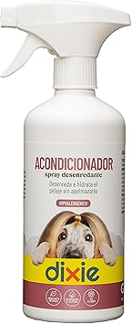 DIXIE - Spray Desenredante Pelo Perros - 500 ml - Acondicionador para Perros y Gatos - Desenreda e Hidrata el Pelaje sin Apelmazar - Pelo Suave y Brillante - Sin Aclarado - para Todas Las Mascotas