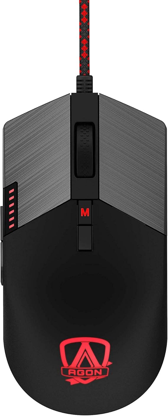 Agon by AOC AGM700 Gaming Maus - 16.000 DPI - Omron Switches - RGB-Effekte - Einstellbare DPI - Verstellbares Gewicht