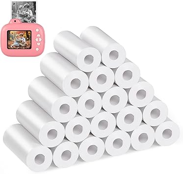 Diboniur 20 Rollo Papel Camara Fotos Infantil, Papel Termico para Camara Fotos Infantil Instantanea, Papel Fotografico para Cámara Instantánea, Compatible con Varias Mini Printer, Fácil de Reemplazar