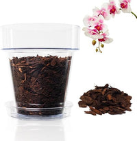 Kalapanta Kit para Trasplantar Orquídeas: 1 Maceta Transparente Ø16cm con Agujeros de Drenaje, 1 Plato Ø14cm, 1 Saco de 2L de Tierra específica para Orquídeas