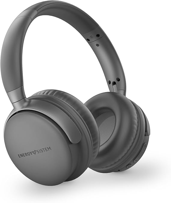 Energy Sistem Studio Plus - Auriculares Bluetooth (Radio FM, 45h de batería, Reproductor MP3 MicroSD, Deep Bass, Almohadillas de Cuero proteico y Espuma visco elástica) (Graphite)