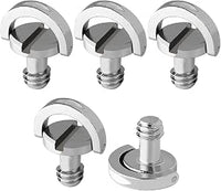 Tornillos de cámara de 1/4 pulgadas, tornillo con bisagras de anillo en D, placa de liberación rápida, tornillo de fijación de cámara, monopie, placa Qr Avatar (paquete de 5)