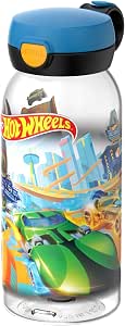Mepal - Botella con Tapa Abatible Campus - La Tapa Abre con un Solo Clic - Adecuada Para Bebidas Carbonatadas - Botella Agua Niños - A Prueba de Fugas y apto Lavavajillas - 600 ml - Hot Wheels