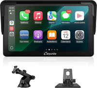 Carpuride Estéreo para Coche, Carplay inalámbrico portátil y Android Auto, Radio de Pantalla táctil HD 1080P de 7 Pulgadas con BT 5.0, Soporte de Enlace de Espejo para camión RV Dash Mount