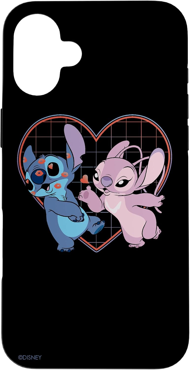 Disney Lilo et Stitch Angel Heart Kisses Coque pour iPhone 16 Plus