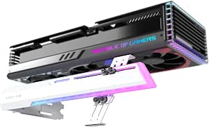 EZDIY-FAB 5V ARGB GPU Soporte Tarjeta gráfica GPU Soporte Soporte para tarjeta de vídeo, estructura retráctil, soporte para tarjeta gráfica RX7990XTX, RTX4090,Blanco-341-1