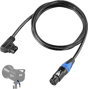 NEEWER D Tap Macho a 3 Pin XLR Hembra Cable Alimentación 1,8m para Iluminación Continua Vídeo Fuente Alimentación por V Montaje Baterías, Solo para NEEWER FS150 FS150B FS230 FS230B Luz Vídeo, NC009