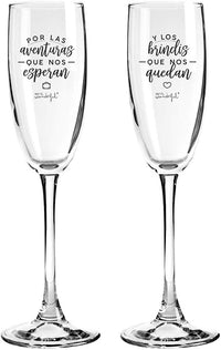 Mr. Wonderful Dos copas de Vidrio para parejas que se quieren con locura, 170ml, Color Claro, 1 unidad