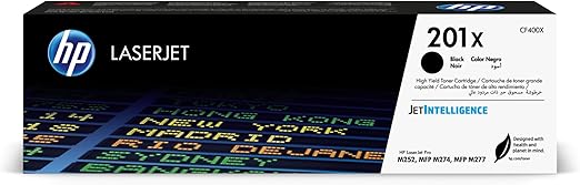HP 201X CF400X, Negro, Cartucho Tóner Original, de 2.800 páginas, para impresoras Color LaserJet Pro Serie 252, 274 y 277