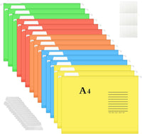 Dossiers Suspendus A4 avec Onglets et Inserts,Dossiers Suspendu pour Armoires de Classement,pour École, Maison Et Bureau(15 Pack), Bleu, Orange, Violet, Rose, Vert