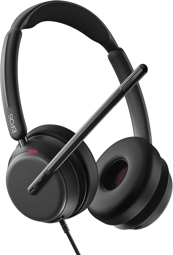 EPOS Impact 860T ANC Auriculares con Cable de Doble Auricular con Cancelación Activa de Ruido, Certificado Teams, USB-C y USB-A, Super Wideband Audio, para Oficina, Zoom, Trabajo Remoto e Híbrido