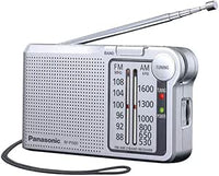 Panasonic RF-P150DEG-S Pocket Radio FM/Am con Sintonizador Digital, Control Automático de Frecuencia, Sintonizador Grande, Puntero Fluorescente, Funciona con Pilas, Color Plateado