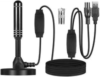 MEgegulo Antena de TV portátil de alta definición para interiores y exteriores, recepción de 360°, antena de TV gratuita de alta gacia, antena de TV compatible con 4K 1080P VHF/UHF, potenciador de